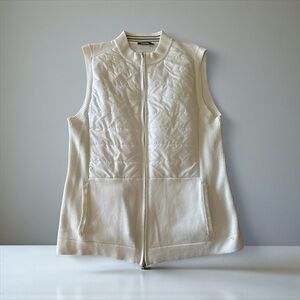 Final Price! Olsen White Quilted Zip-Up Vest 12